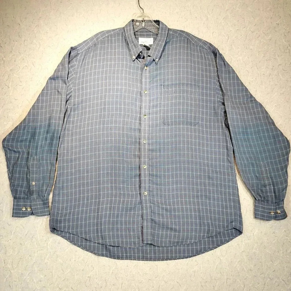 Arnold Palmer Men's Long Sleeve Button Up Blue/Red/White Plaid Shirt Size XL-17 - Picture 1 of 10